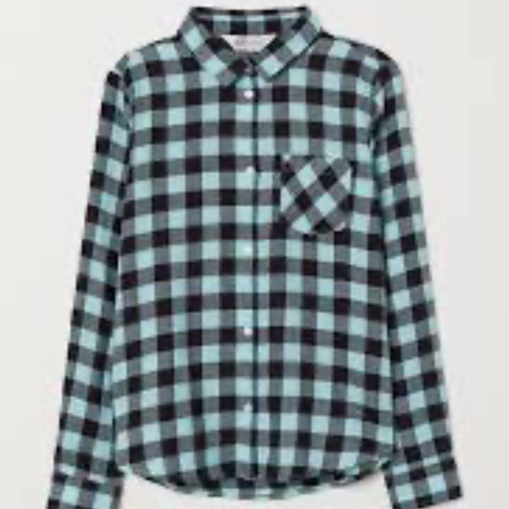 Abercrombie Kids Blue and Black Checkered Shirt , size 15/16